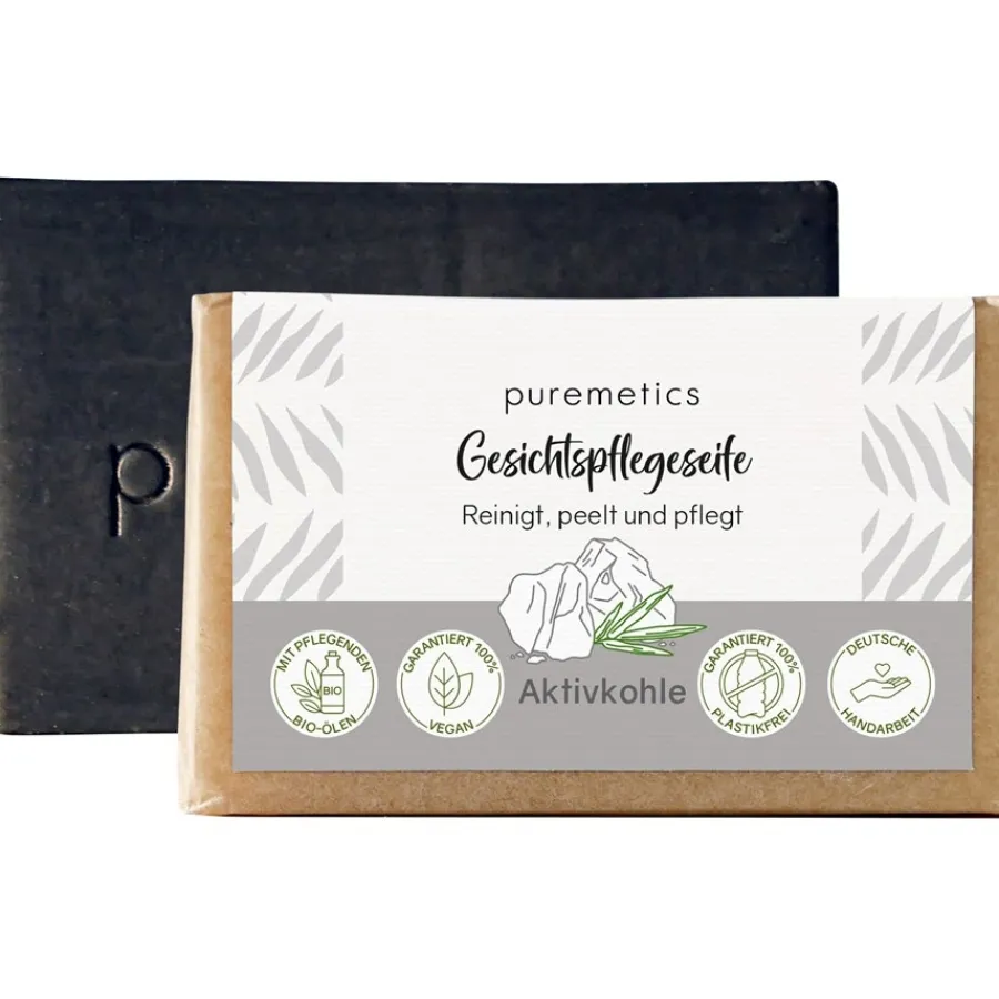 Reiniging|Gezichtsverzorging^puremetics Actieve houtskool gezichtszeep