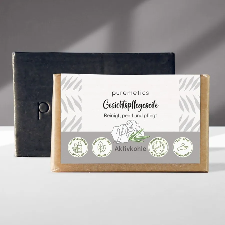 Reiniging|Gezichtsverzorging^puremetics Actieve houtskool gezichtszeep