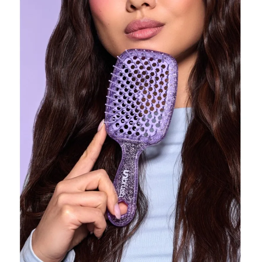 Anti-Klit Borstels^UNbrush Detangling Hair Brush Glitter - Amethyst
