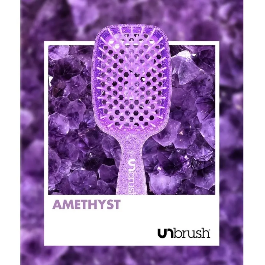 Anti-Klit Borstels^UNbrush Detangling Hair Brush Glitter - Amethyst