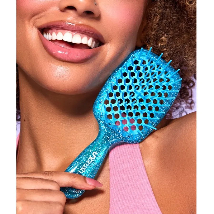 Anti-Klit Borstels^UNbrush Detangling Hair Brush Mini Glitter - Sapphire