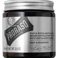Baardshampoo & -Zeep|Baardtondeuses & -Trimmers^Proraso Exfoliërende baardpasta, Munt & rozemarijn