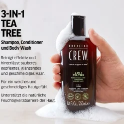 Shampoo^American Crew 3-in-1 Tea Tree Refreshing Shampoo, Conditioner and Body Wash