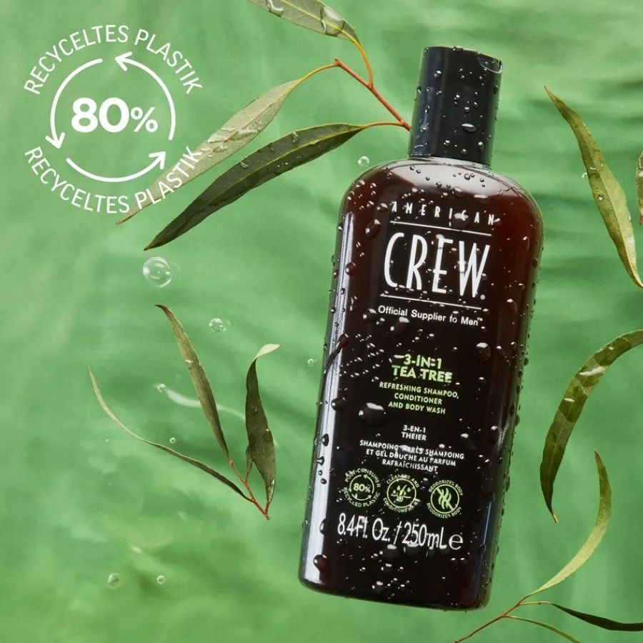 Shampoo^American Crew 3-in-1 Tea Tree Refreshing Shampoo, Conditioner and Body Wash