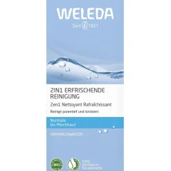 Reiniging|Gezichtstoners^WELEDA 2in1 Verfrissende reiniging, Verwijdert vuil en make-up van de huid, verfijnt de teint