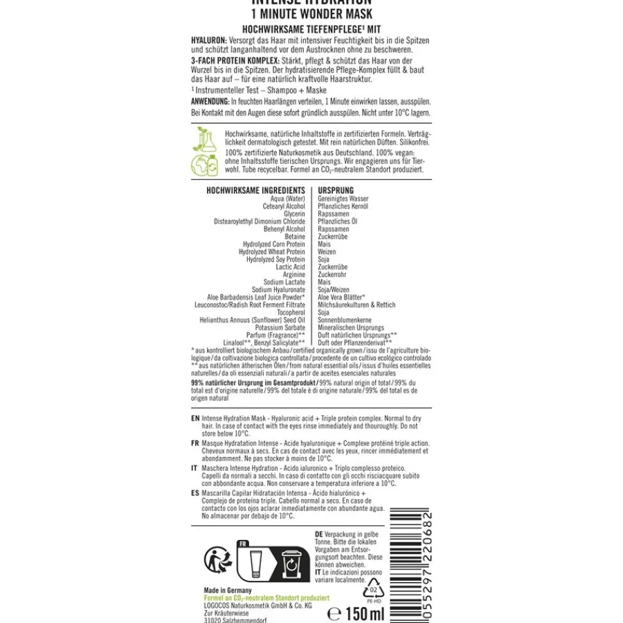 Haarverzorging|Styling^Sante Naturkosmetik Intens Hydratatie Masker