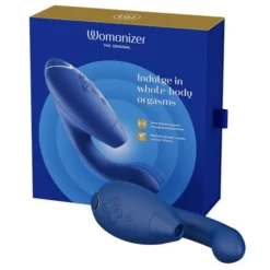 Vibrators^Womanizer Luxe dubbele stimulator met Pleasure Air-technologie voor de clitoris en vibratie voor de G-Spot, Bosbessen