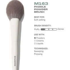 Blush Kwasten|Kwastenreinigers^Morphe M163 Paddle Powder Brush