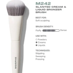 Blush Kwasten|Kwastenreinigers^Morphe M242 Slanted Cream & Liquid Bronzer Brush