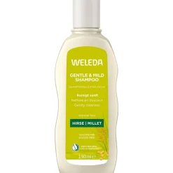 Styling|Shampoo^WELEDA Milde gierst shampoo, Reinigt haar en hoofdhuid op milde wijze. Behoudt de natuurlijke glans