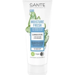 Reiniging|Gezichtspeeling^Sante Naturkosmetik Moisture Fresh 3in1 crèmescrub met lavasteen, biologische aloë vera & biologische avocado-olie