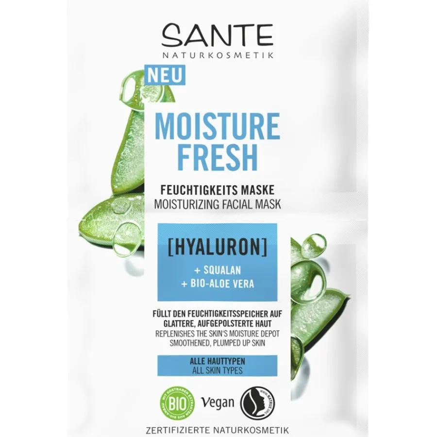 Maskers|Hydraterende Maskers^Sante Naturkosmetik Moisture Fresh vochtinbrengend masker met hyaluronzuur, squalaan & biologische aloë vera