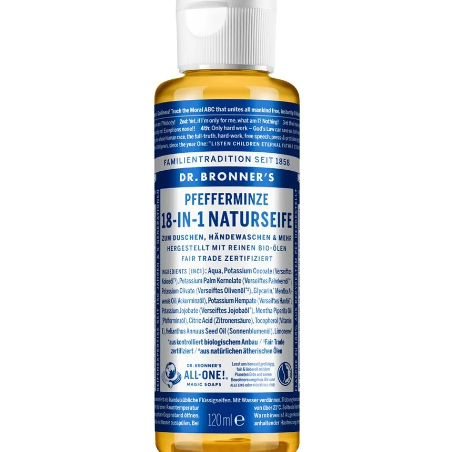 Badzout & Bruisballen|Body Scrub^Dr. Bronner's Pepermunt 18-in-1 natuurlijke zeep