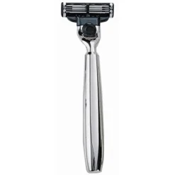 Safety Razor & Accessoires|Nat Scheren^ERBE Scheermes Mach 3 metalen houder zilver glanzend