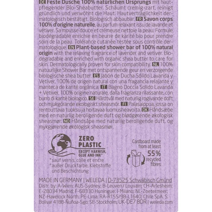 Reiniging^WELEDA Shower Bar Solid Doucheverzorging Lavendel + Vetiver, Aromatische, ontspannende geur