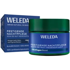 Gezichtsverzorging|Dagverzorging^WELEDA Verstevigende nachtverzorging Blauwe gentiaan & edelweiss, Voedt intensief en vermindert diepe rimpels