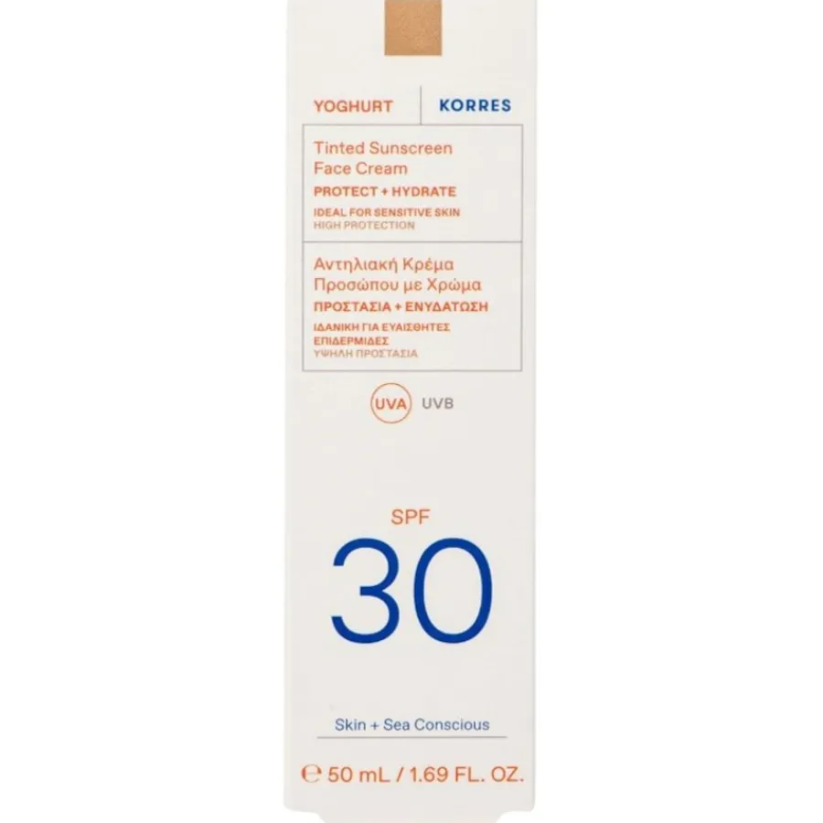 Zonnebrandcrème^Korres Yoghurt getinte zonnebrandcrème voor het gezicht SPF30
