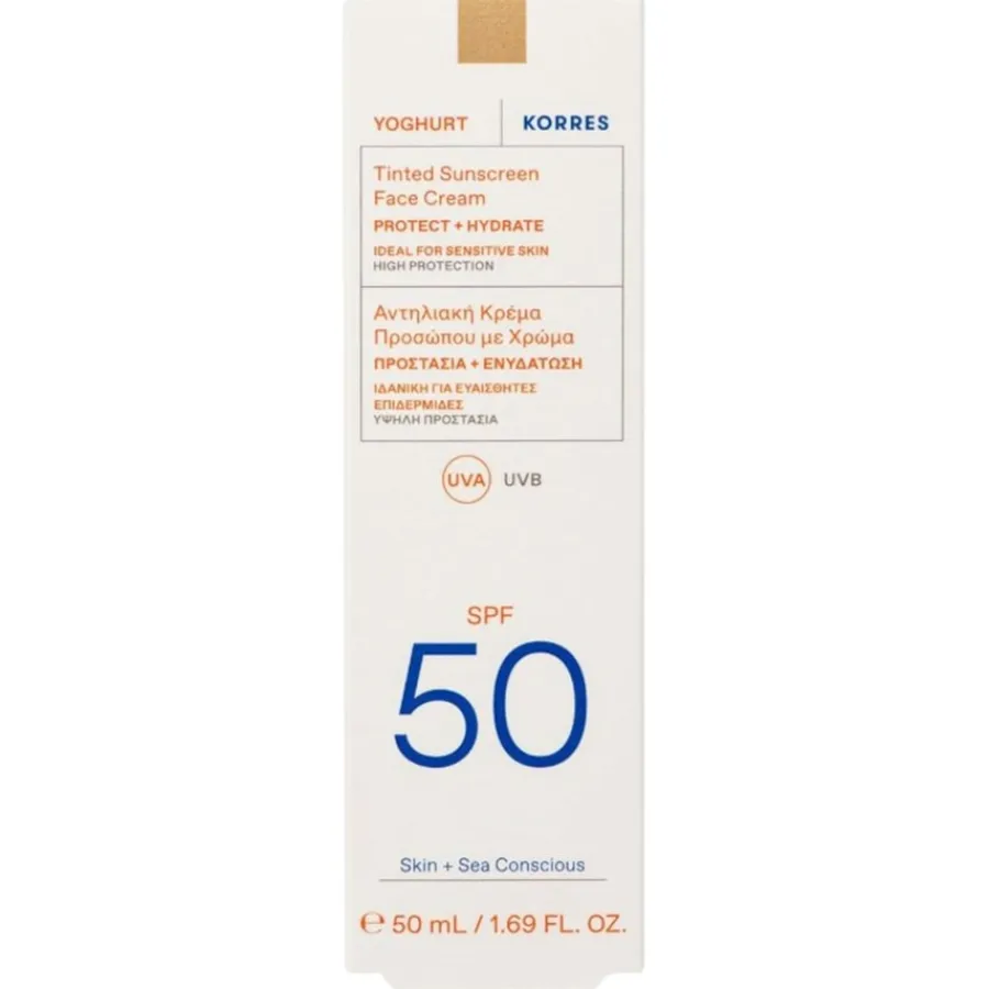 Zonnebrandcrème^Korres Yoghurt getinte zonnecrème voor het gezicht SPF50